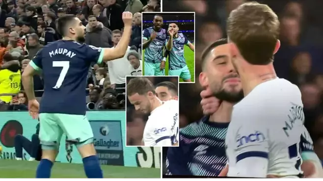 James Maddison involved in furious exchange with Neal Maupay after Brentford star copies darts celebration