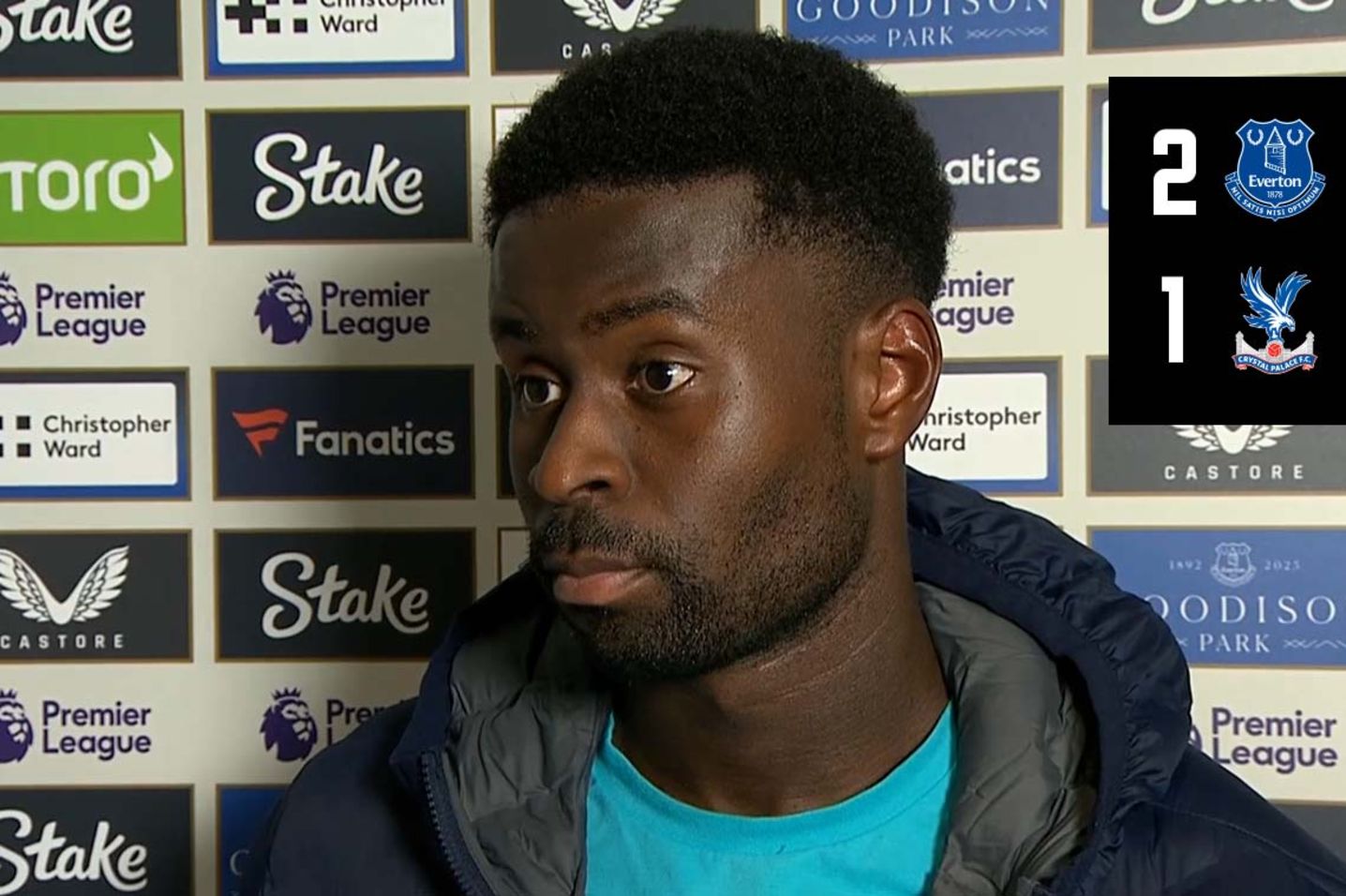 PALACE PLAYER HAD LITTLE TO SAY DURING HIS POST MATCH INTERVIEW AS FANS HAD A LOT OF QUESTIONS