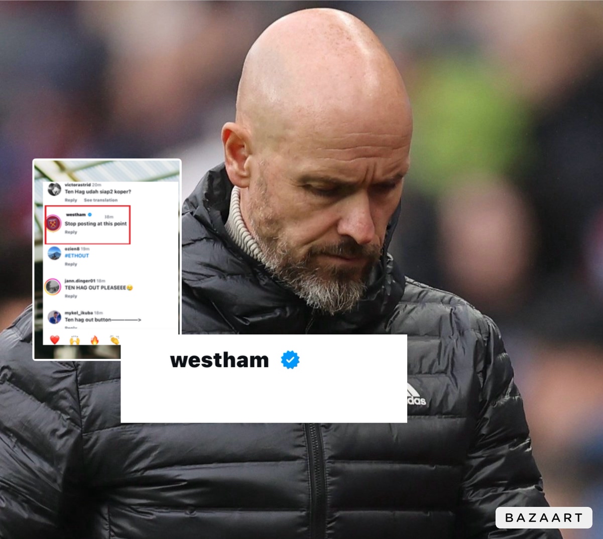 OFFICIAL WEST HAM MEDIA ACCOUNT COMMENT ON MAN U INSTAGRAM POST AFTER FA RELEASE OFFICIAL STATEMENT HAS BEEN THE MOST ANNOYING COMMENT,IT LEFT THE FANS FURIOUS