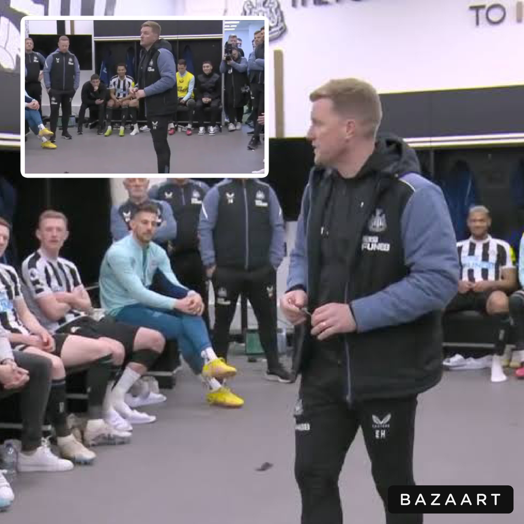 EMBARRASSING ‘FOOTAGE EMMERGES FROM DRESSING ROOM AS EDDIE HOWE TEAR INTO NEWCASTLE PLAYERS