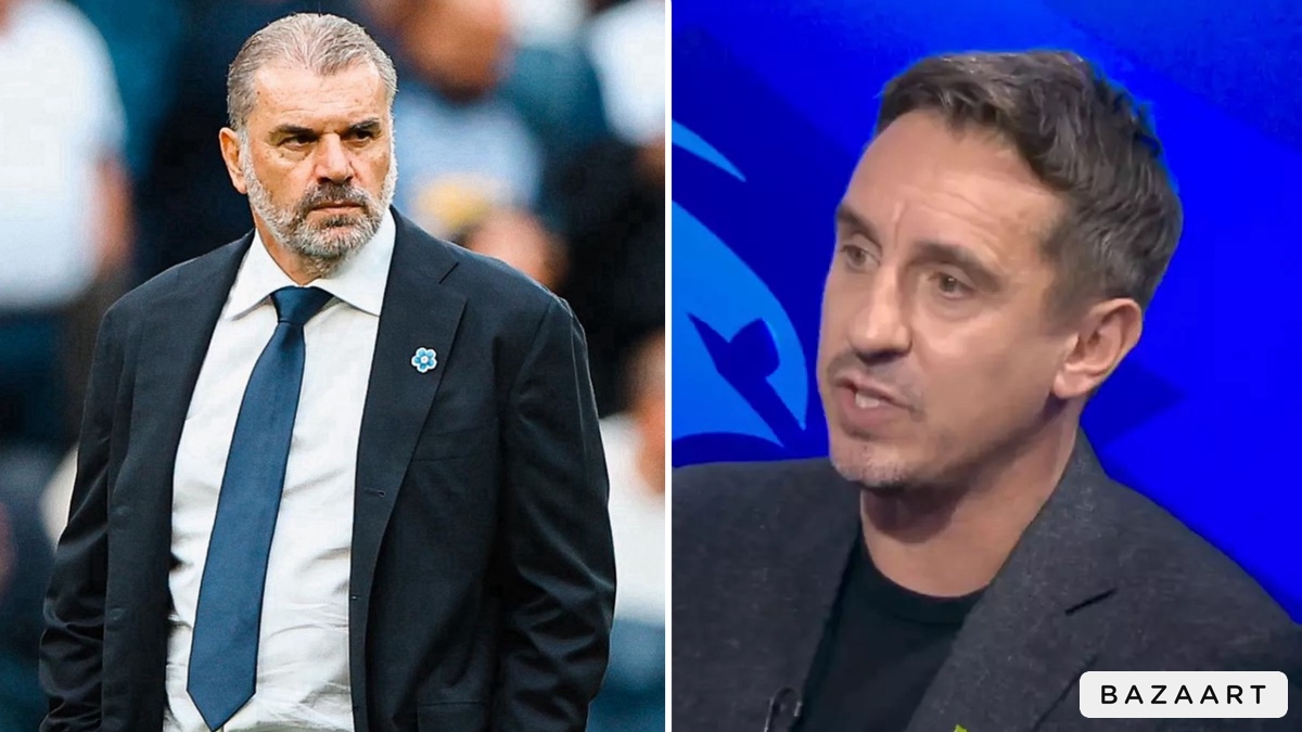 TOTTENHAM ‘CONSIDERED TAKING ACTION’ AGAINST SKY SPORTS OVER WHAT GARY NEVILLE SAID ABOUT ANGE POSTECOGLOU ON LIVE TV