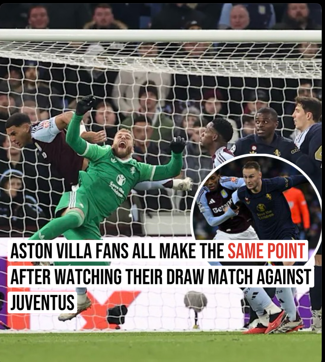 ASTON VILLA FANS ALL MAKE THE SAME POINT AFTER WATCHING THEIR MATCH AGAINST JUVENTUS