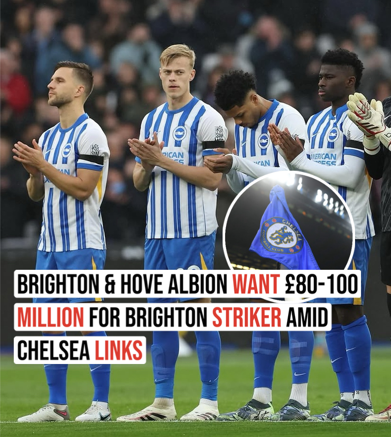 Brighton & Hove Albion want £80-100 million for Brighton Striker amid Chelsea links