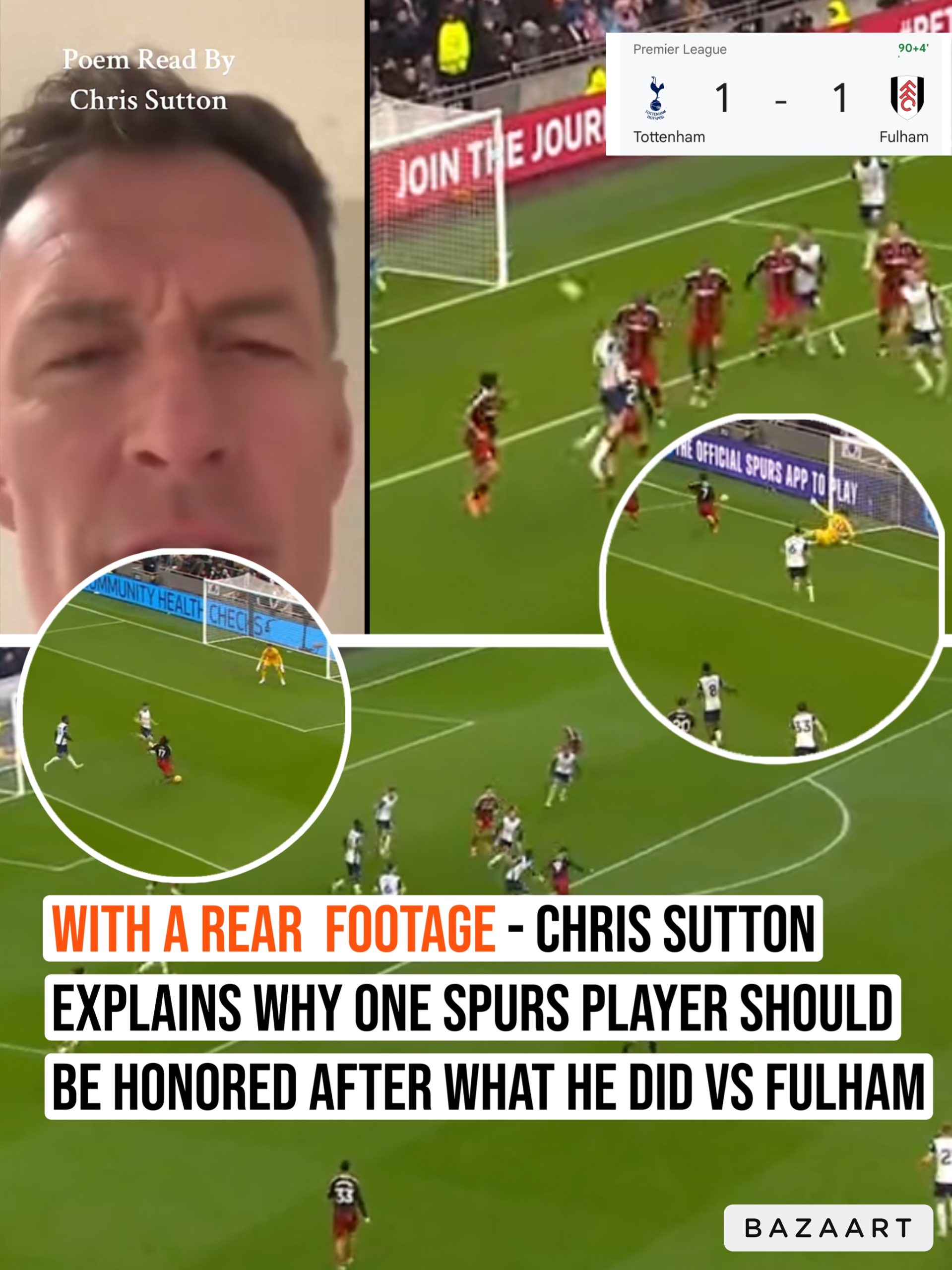 Breaking News: Chris Sutton Champions £135k p/w player Performance After Tottenham vs Fulham