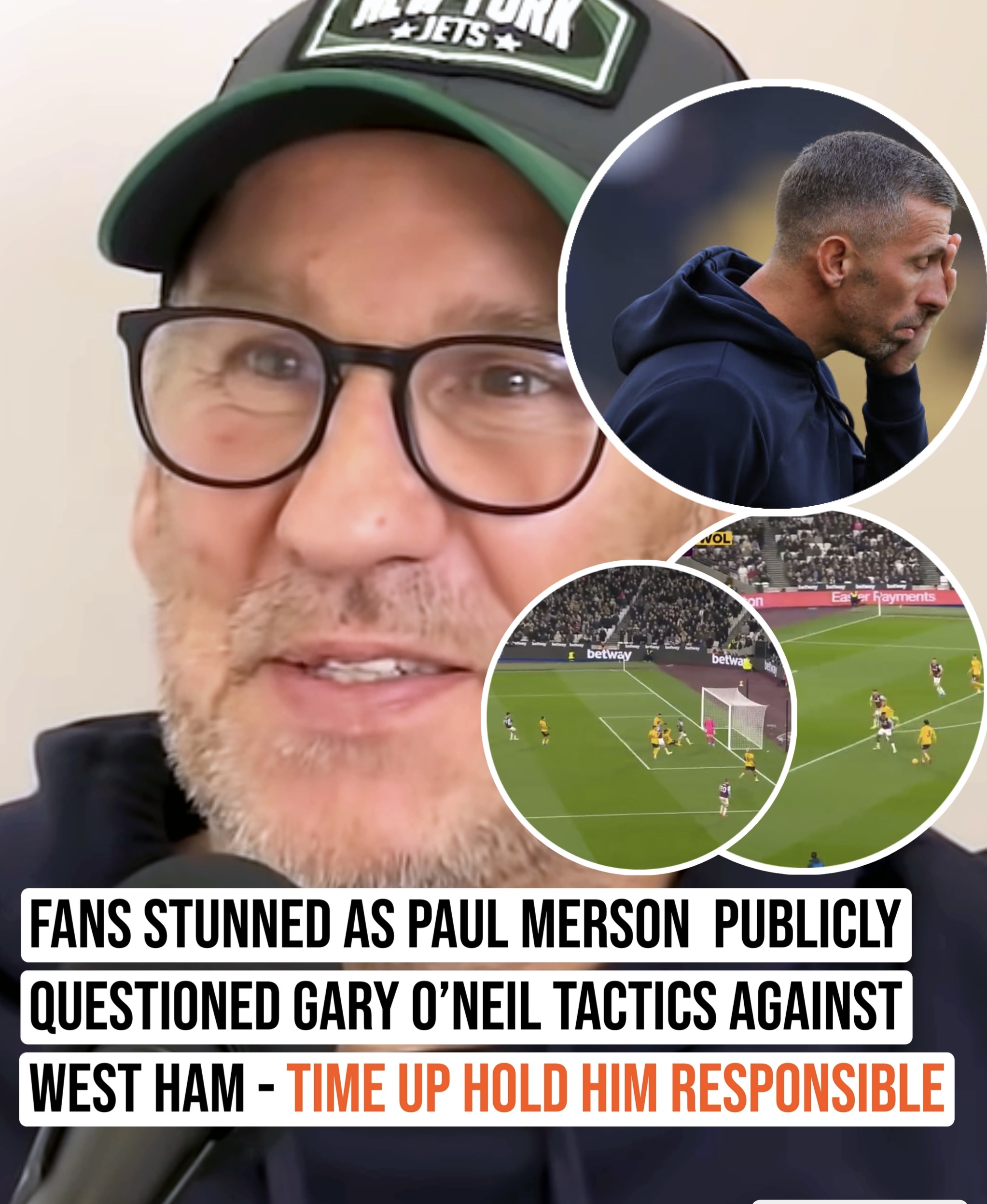 Fans stunned as paul merson  publicly questioned gary o’neil tactics against west ham – time up hold him responsible