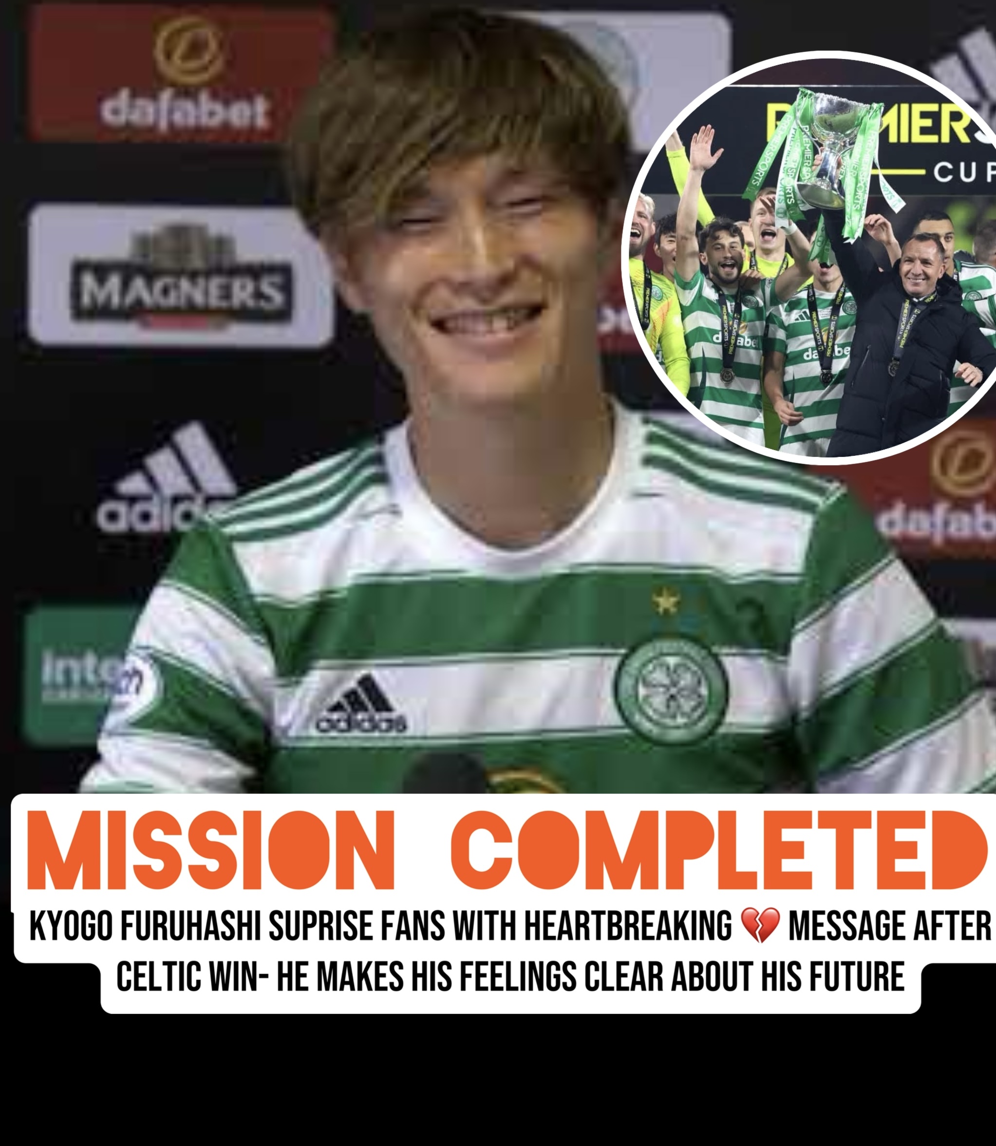 Mission completed Kyogo furuhashi suprise fans with heartbreaking  message after Celtic win- he makes his feelings clear about his future