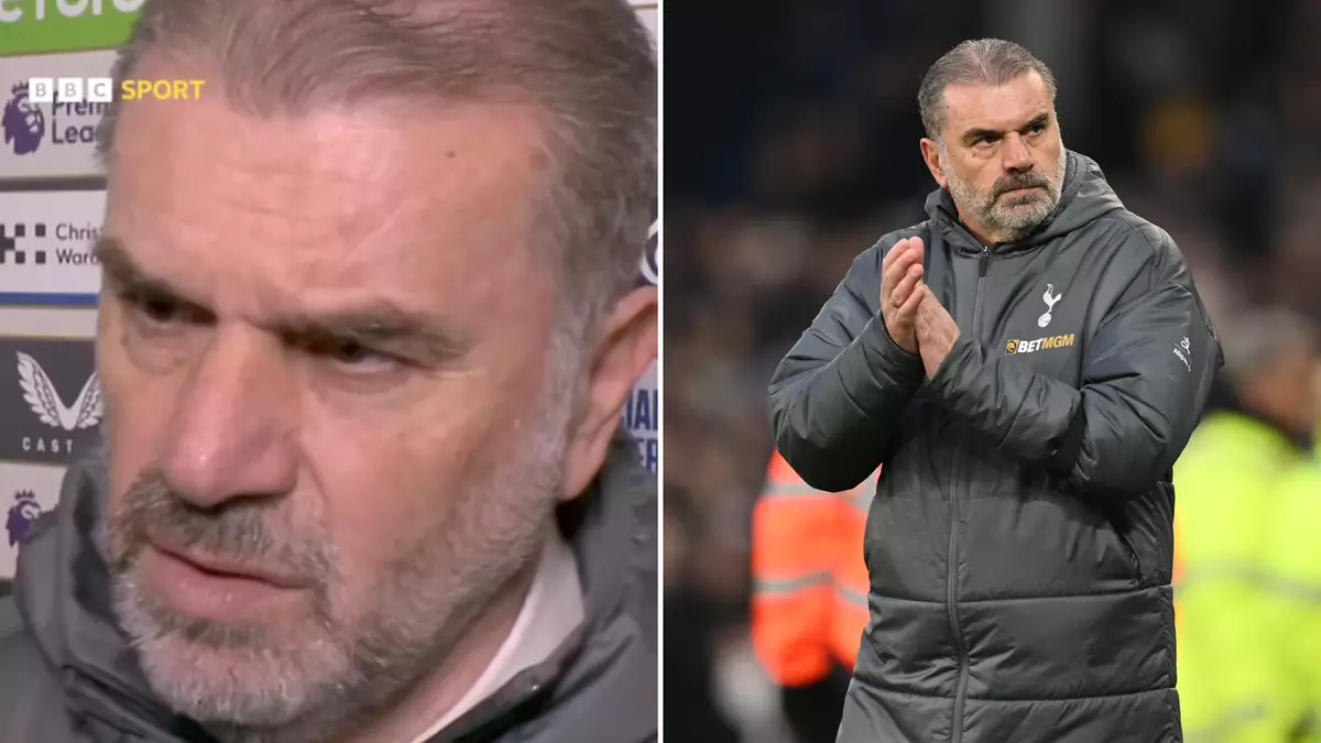 Ange Postecoglou loses it with reporter seconds into post-match interview after Everton humiliation