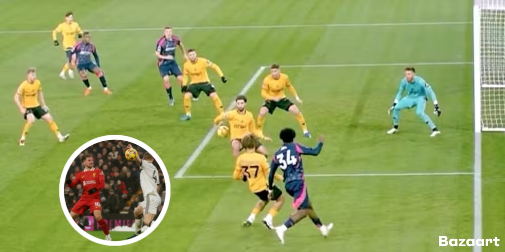 After VAR checked the incident and agreed with the on-field decision. Many fans to question why the Wolves player was able to avoid punishment while Matthijs de Ligt didn’t for a similar matter