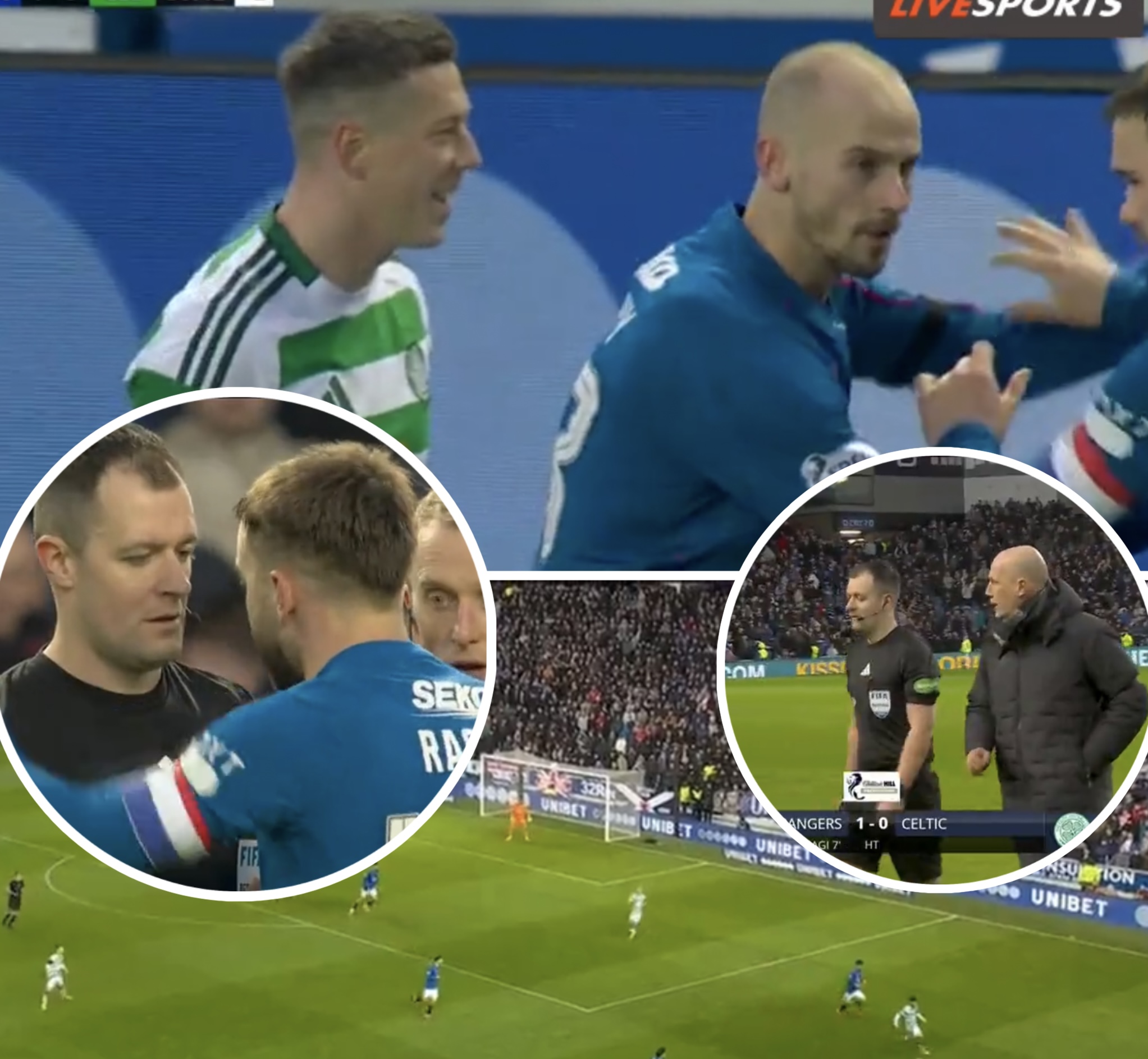 Celtic fans lost it as phillipe clement approached referee following the incident involving Nicolas Raskin and one Celtic player