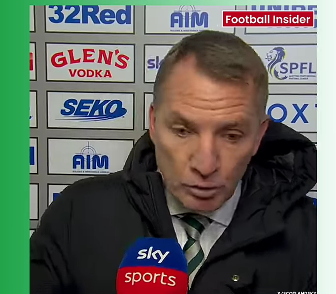 BRENDAN RODGERS COULD NOT HOLD ONTO HIS ANGER AS HE  SPOTTED WHAT HIS PLAYER DID IN OLD FIRM DEFEAT TO RANGERS