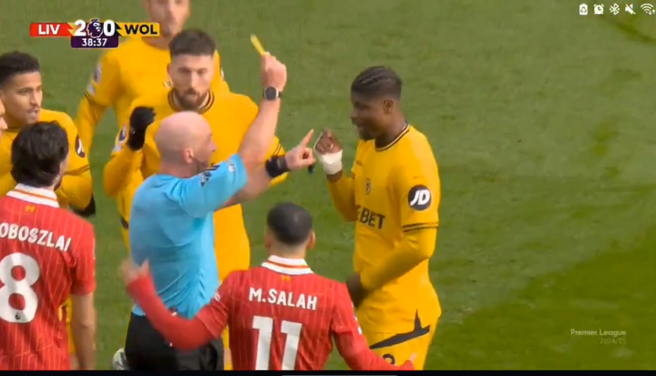 FOOTAGE SHOWS VAR AUDIO RELEASE EXACTLY WHAT EMMANUEL ADBADOU SAID DURING CONFRONTATION WITH KONATE THAT MAKES REFEREE TO GIVE HIM YELLOW CARD,THINGS GOT NASTY