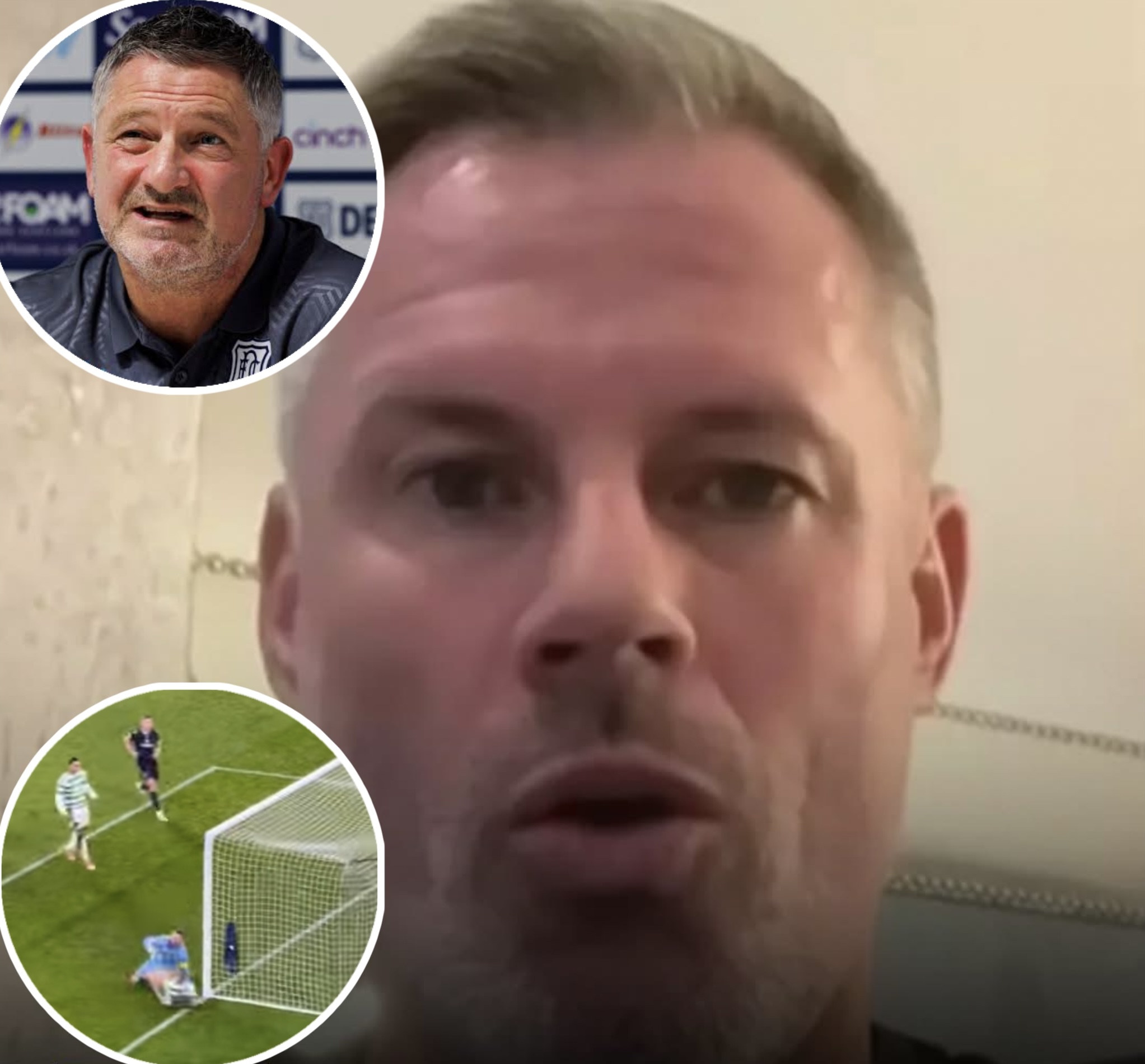 Jamie carragher has call for the immediate ban of two players after a trending footage showed what they did  against Dundee fc