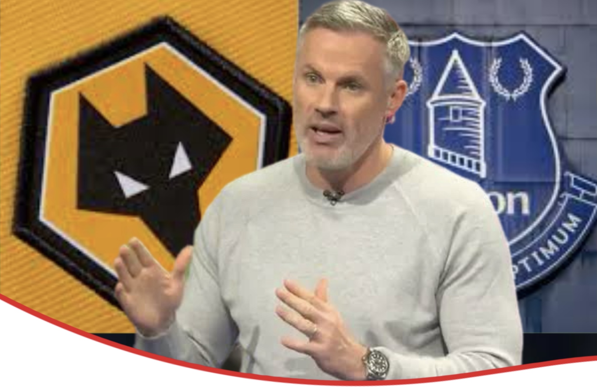 Everton fans attack Jamie carragher after his score line prediction for wolves vs everton following 13 minutes analysis